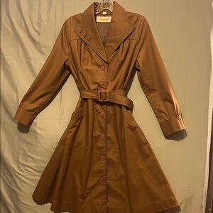 Chic Brown Long Sleeve Belted Dress